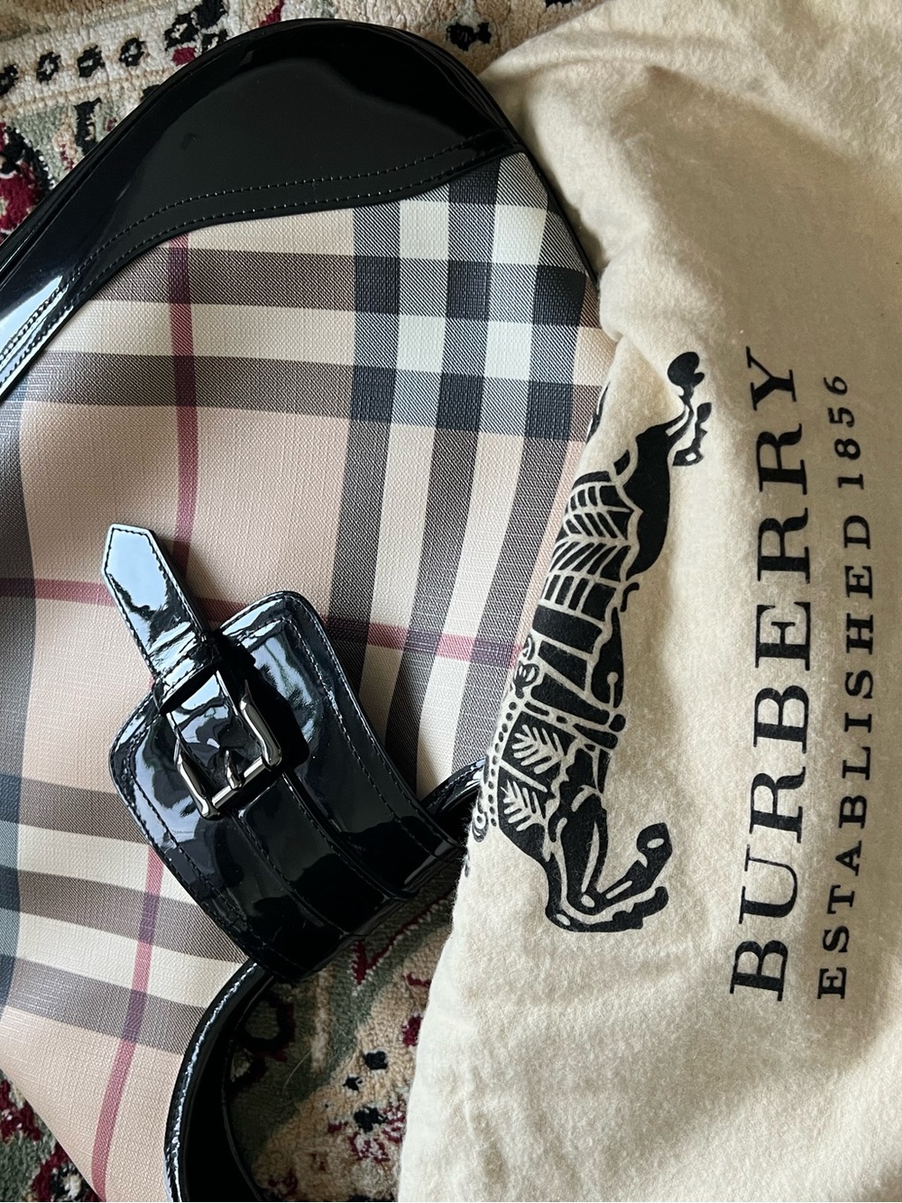 Burberry brook hobo bag w gun metal hardware